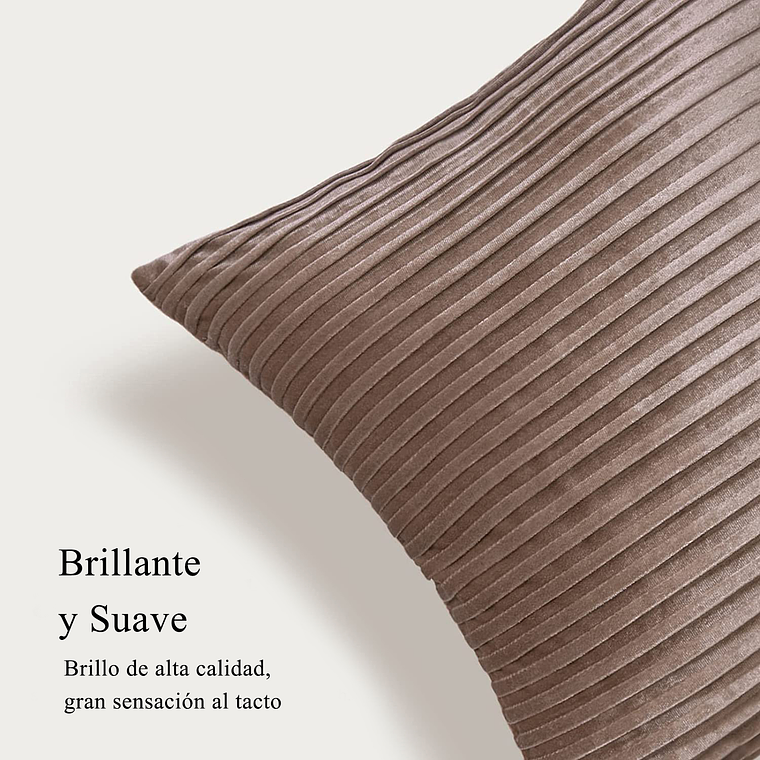 FUNDA DE ALMOHADA DECORATIVA DE TERCIOPELO 45 X 45 CAFE CLARO 4