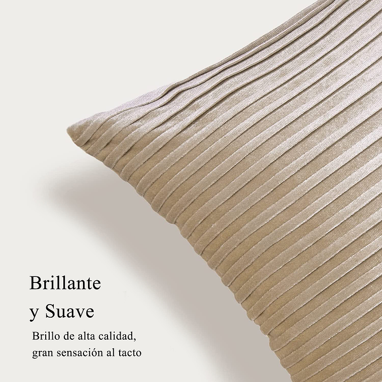 FUNDA DE ALMOHADA DECORATIVA DE TERCIOPELO 45 X 45 BEIGE G 4