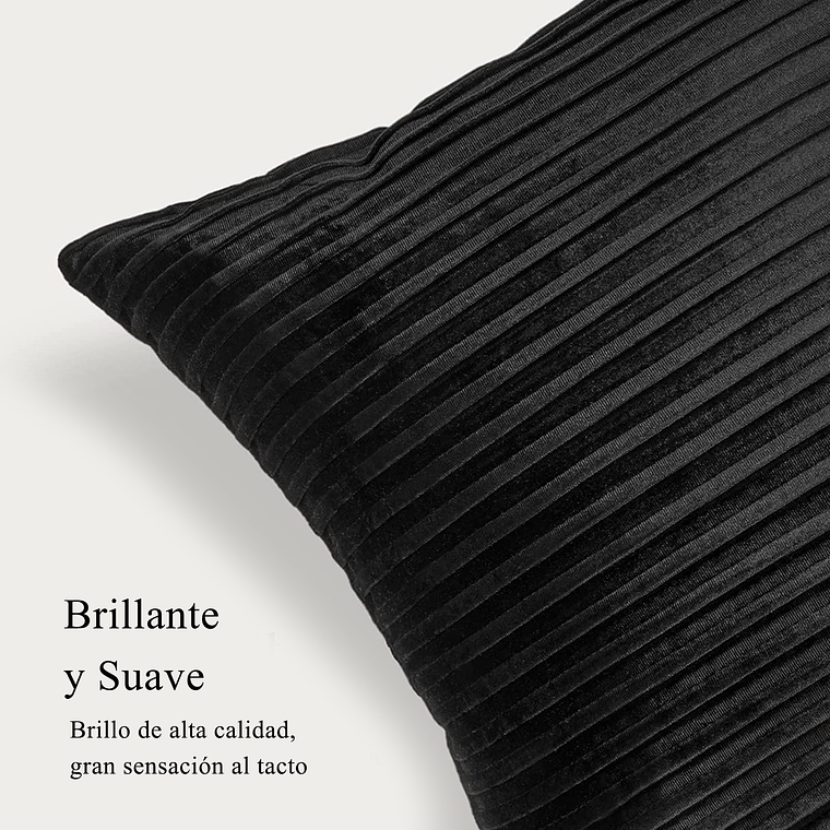 FUNDA DE ALMOHADA DECORATIVA DE TERCIOPELO 45 X 45 NEGRO 4