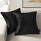 FUNDA DE ALMOHADA DECORATIVA DE TERCIOPELO 45 X 45 NEGRO - Miniatura 1