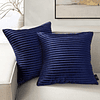 FUNDA DE ALMOHADA DECORATIVA DE TERCIOPELO 45 X 45 AZUL MARINO