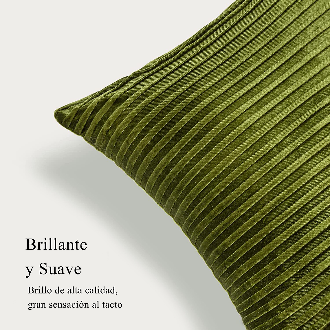 FUNDA DE ALMOHADA DECORATIVA DE TERCIOPELO 45 X 45 VERDE 3