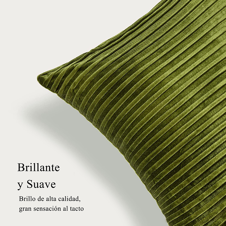 FUNDA DE ALMOHADA DECORATIVA DE TERCIOPELO 45 X 45 VERDE 3