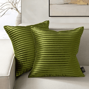 FUNDA DE ALMOHADA DECORATIVA DE TERCIOPELO 45 X 45 VERDE