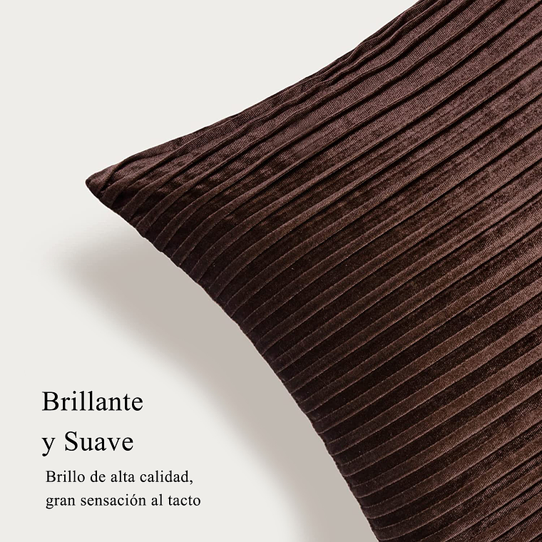 FUNDA DE ALMOHADA DECORATIVA DE TERCIOPELO 45 X 45 CAFE 4