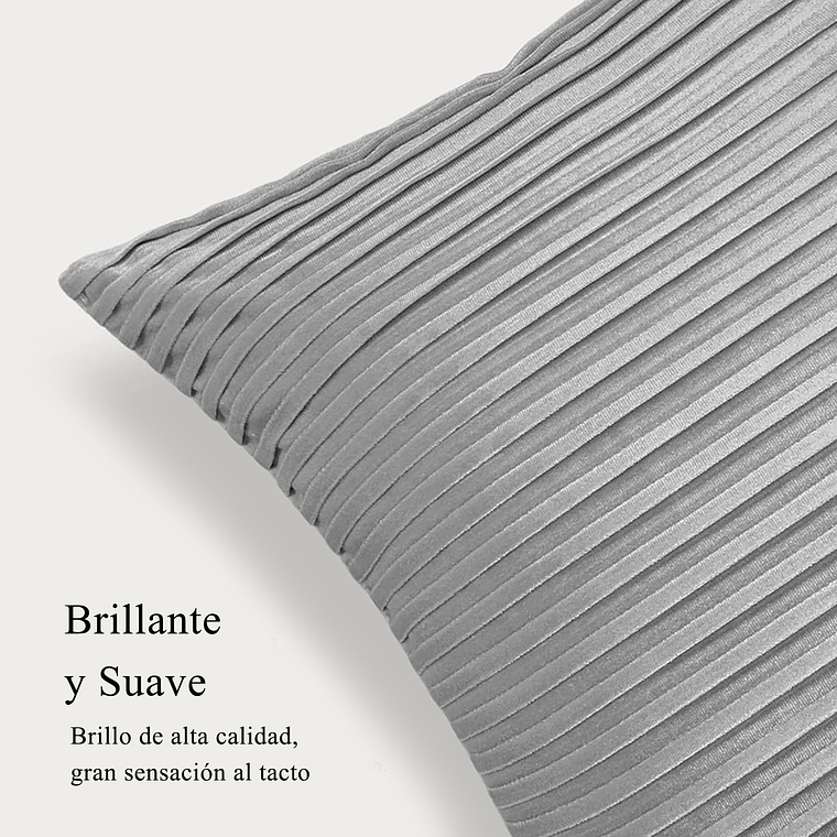 FUNDA DE ALMOHADA DECORATIVA DE TERCIOPELO 45 X 45 PLATA 4