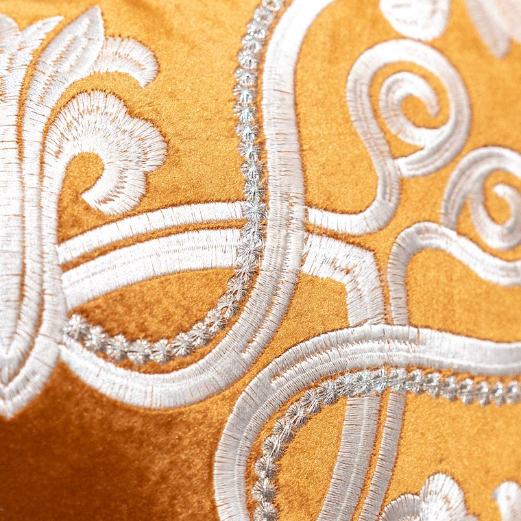 FUNDA DE COJIN 100% TERCIOPELO  ESTILO BOHEMIO 30 X 50 ANARANJADO 7