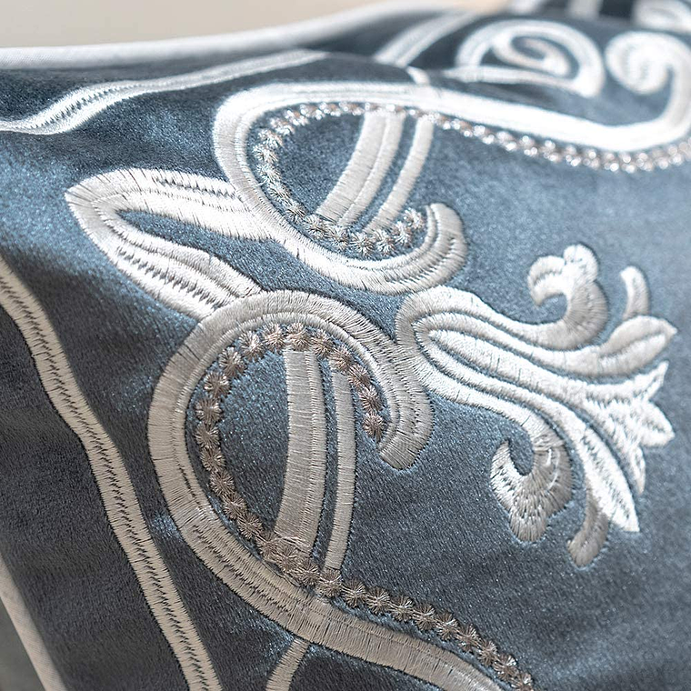 FUNDA DE COJIN 100% TERCIOPELO  ESTILO BOHEMIO 50 X 50 GRIS 6