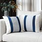 FUNDAS DE COJIN A RAYAS ESTILO EUROPEO DE LUJO 45 X 45 AZUL OSCURO - Miniatura 4