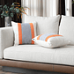 FUNDAS DE COJIN A RAYAS ESTILO EUROPEO DE LUJO 45 X 45 NARANJA - Miniatura 3