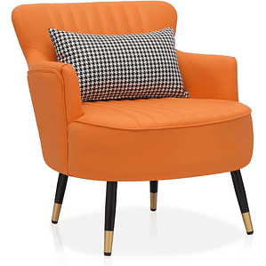 Poltrona CARMELIAN Ecocuero con Almohada Lumbar 