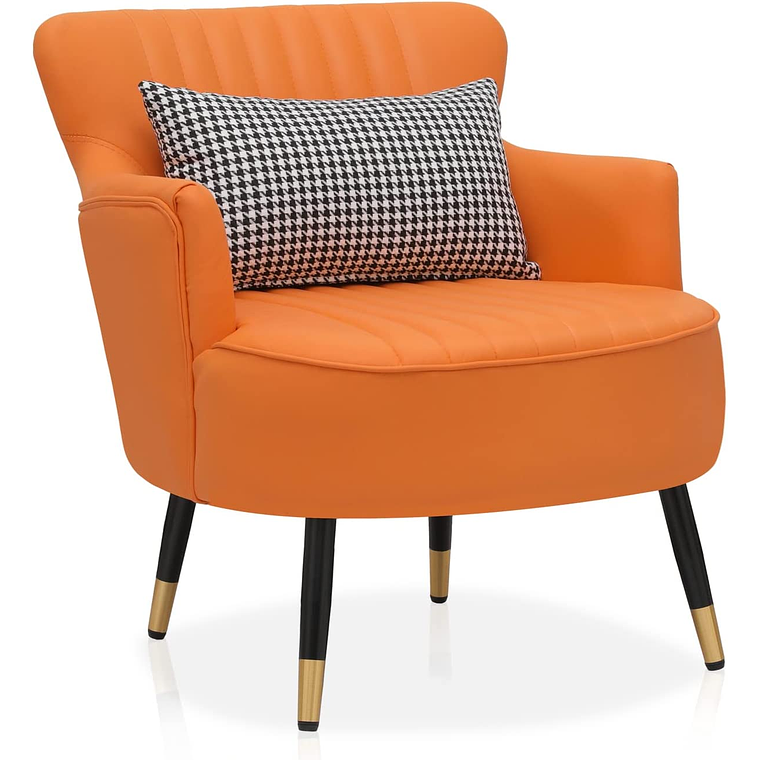 Poltrona CARMELIAN Ecocuero con Almohada Lumbar  1