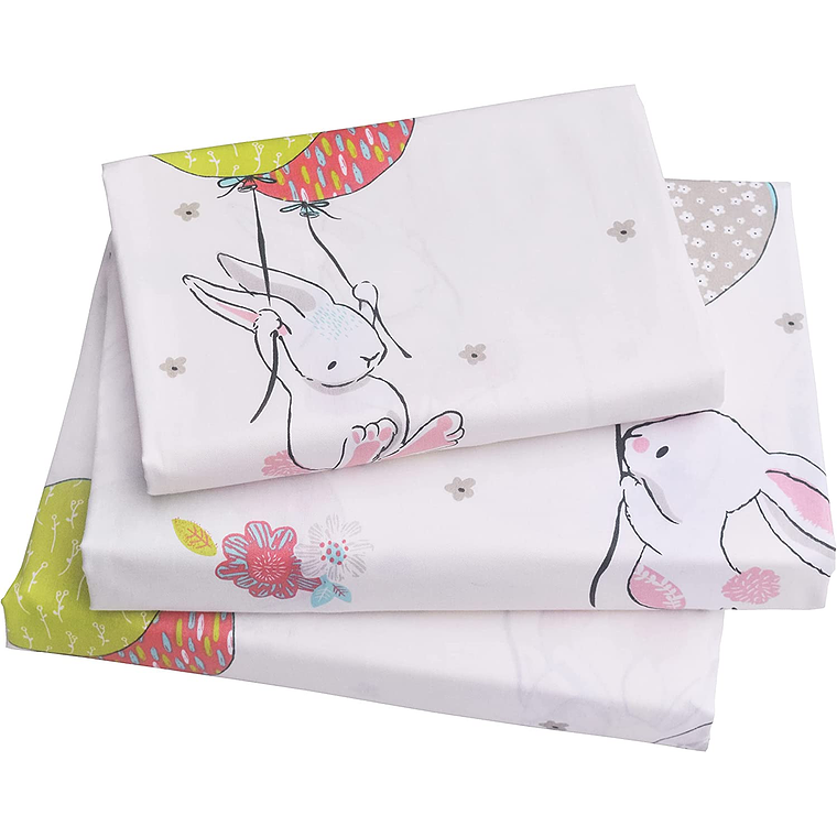 Sábana 210 Hilos Algodón Infantil Conejitos 1