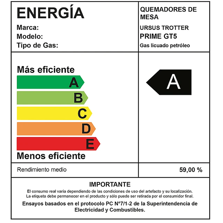 Encimera 5 Quemadores Gas Licuado Ursus Trotter PRIME GT5 4