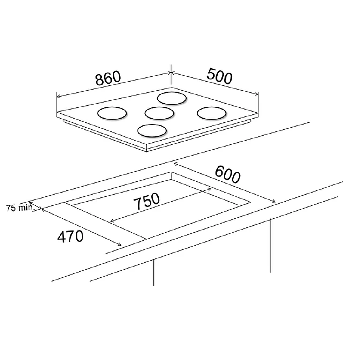 Encimera 5 Quemadores Gas Natural Ursus Trotter PRIME GT5 4