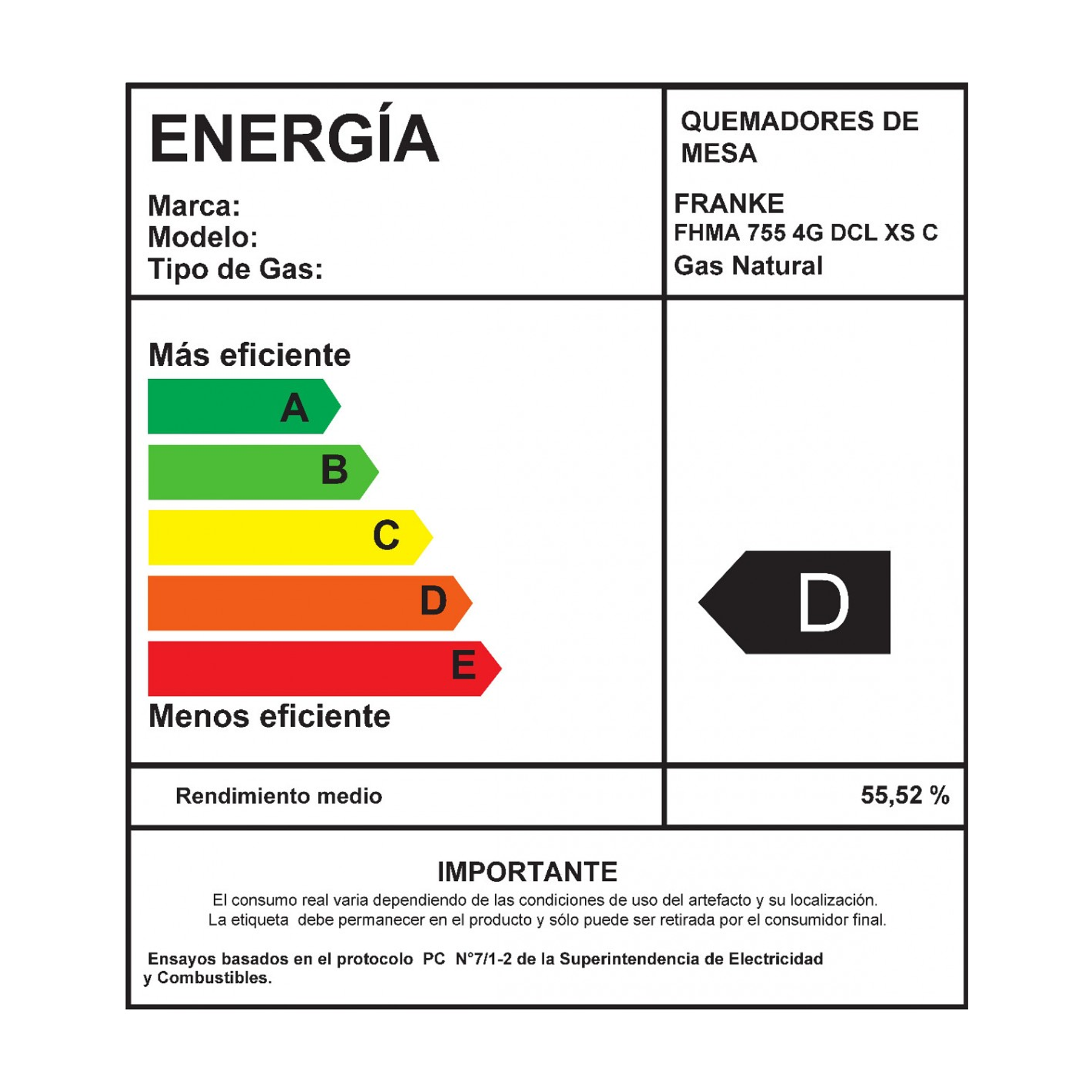 Encimera de Gas Franke FHTL 755 4G TC Acero Inox