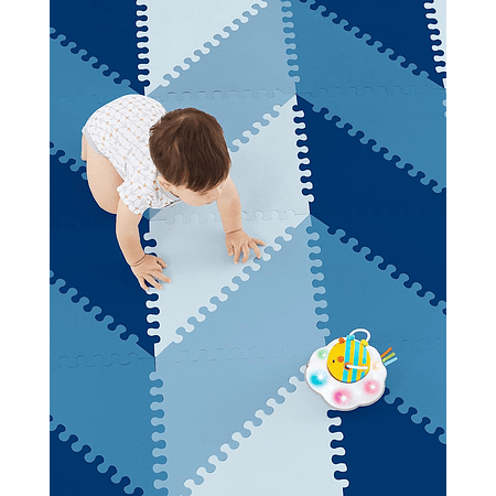 Tapete de Juego para Bebé Baldosas de Espuma Entrelazadas Azul 1.77 x 1.42 Centímetros