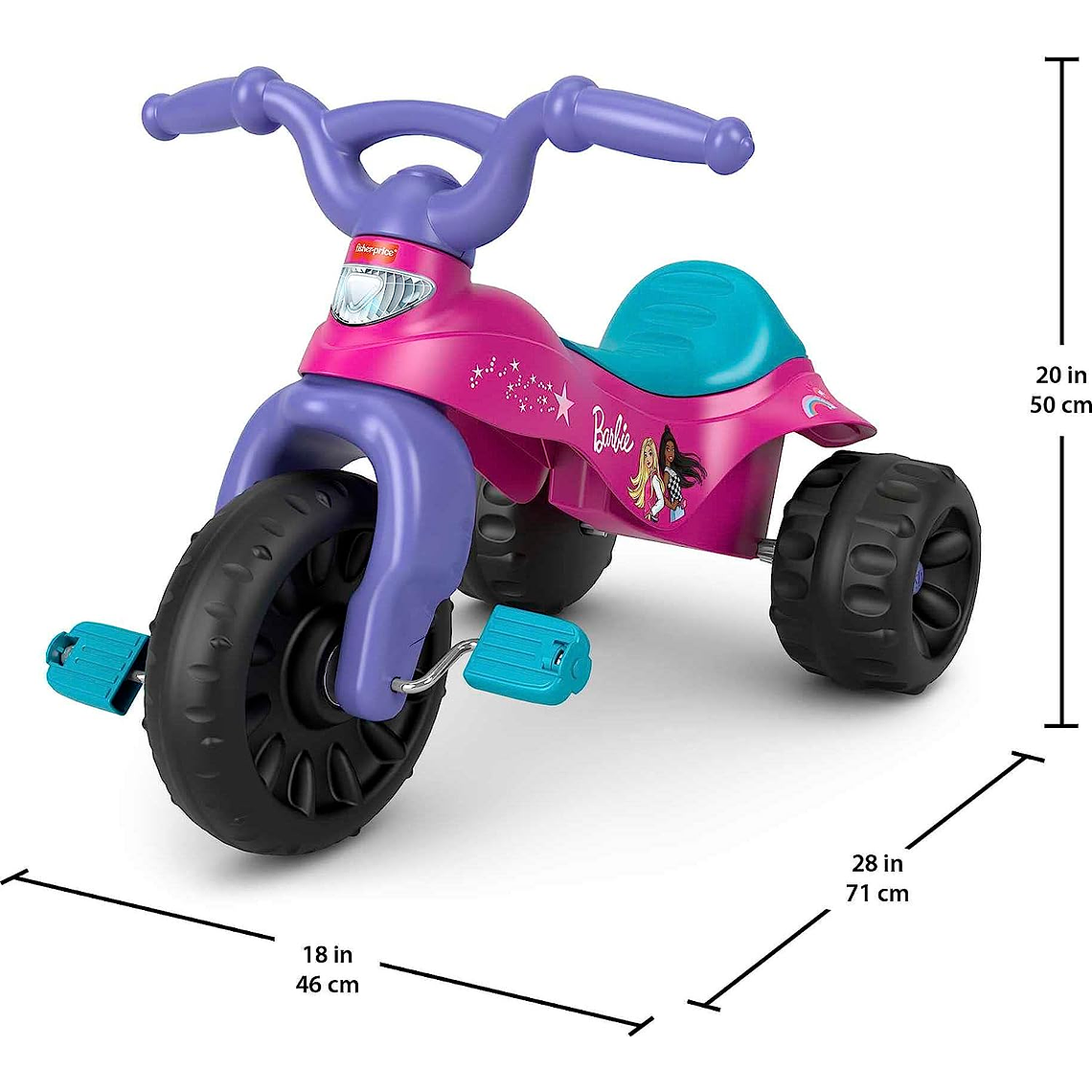 Triciclo Barbie con Empuñaduras de Manillar y Área de Almacenamiento Triciclo Resistente 3