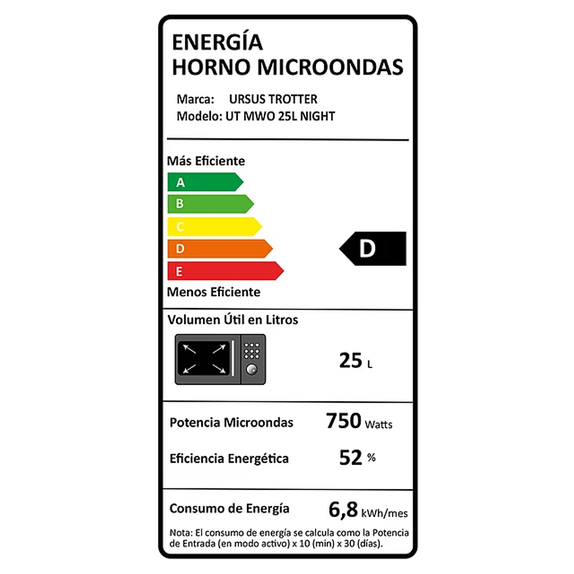 Horno Microondas UT MWO 25L Night  3
