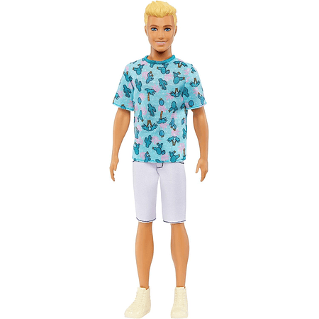 Barbie Fashionistas Ken Con Cabello rubio y Camiseta de Cactus Azul
