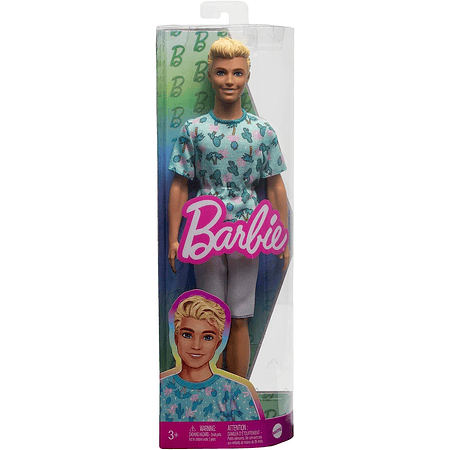 Barbie Fashionistas Ken Con Cabello rubio y Camiseta de Cactus Azul