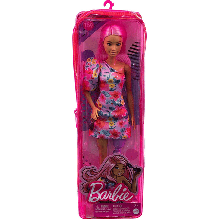 Barbie Fashionista Cabello Rosa Vestido Floral y Pierna Protésica