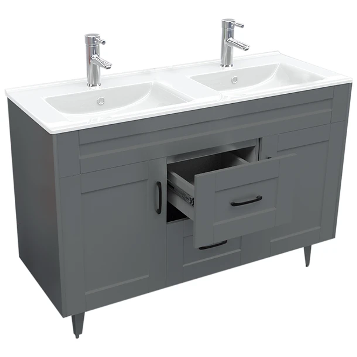 Kit Mueble Deluxe D120SK + Vanitorio P-120D Gris Doble / 120x80x47cm 4