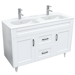 Kit Mueble Deluxe D120SK + Vanitorio P-120D Blanco Doble / 120x80x47cm