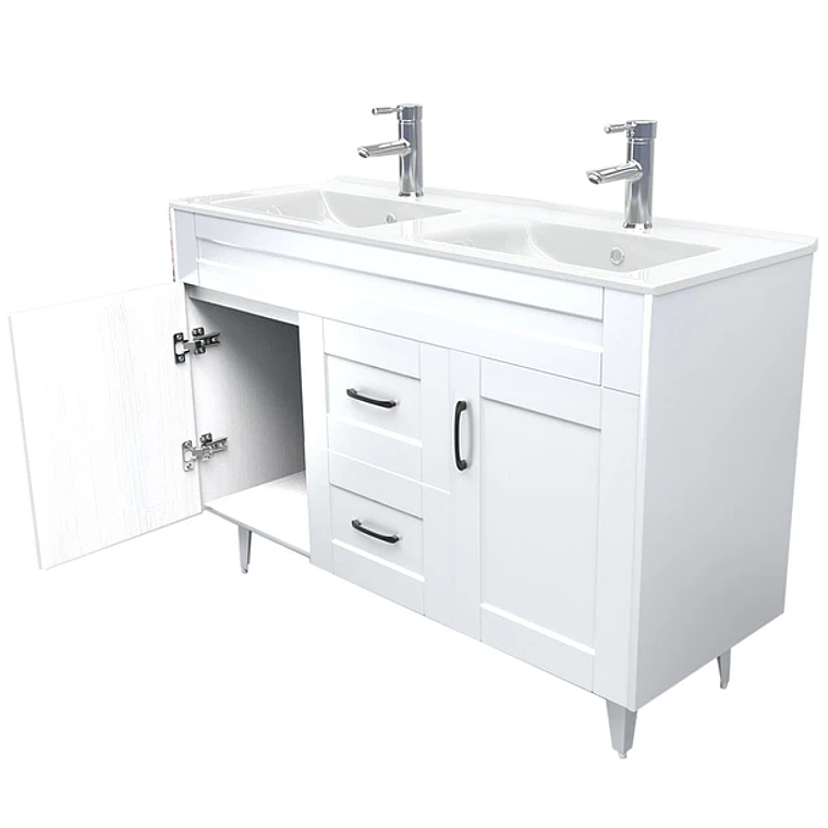 Kit Mueble Deluxe D120SK + Vanitorio P-120D Blanco Doble / 120x80x47cm 4