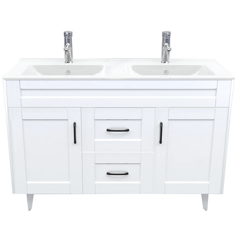 Kit Mueble Deluxe D120SK + Vanitorio P-120D Blanco Doble / 120x80x47cm 1