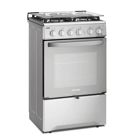 COCINA A GAS 4 PLATOS FENSA EXPERIENCE CON VAPORBAKE Y TRIPLE LLAMA F 2808 T INOX