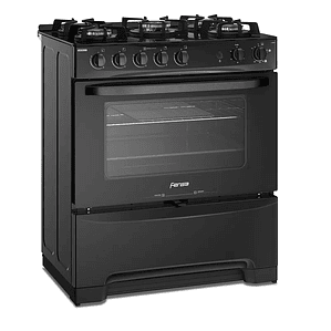 COCINA A GAS 5 PLATOS FENSA EXPERIENCE CUBIERTA VIDRIO Y GRILL ELÉCTRICO F 6500 T NEGRA