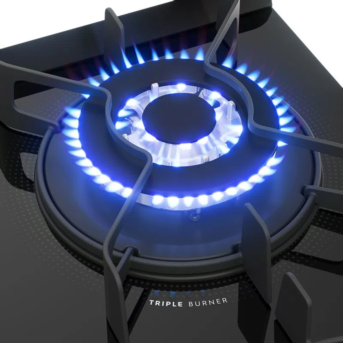 COCINA A GAS 4 PLATOS FENSA EXPERIENCE CON VAPORBAKE Y CUBIERTA VIDRIO F 3000 BT NEGRA 4