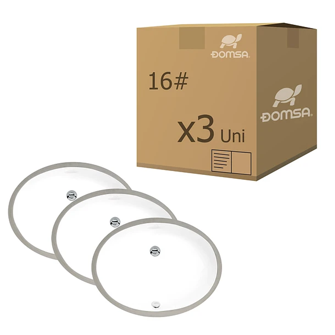 Pack de 3 Lavamanos Bajo Cubierta Domsa 16# 42x34x19.5cm 1