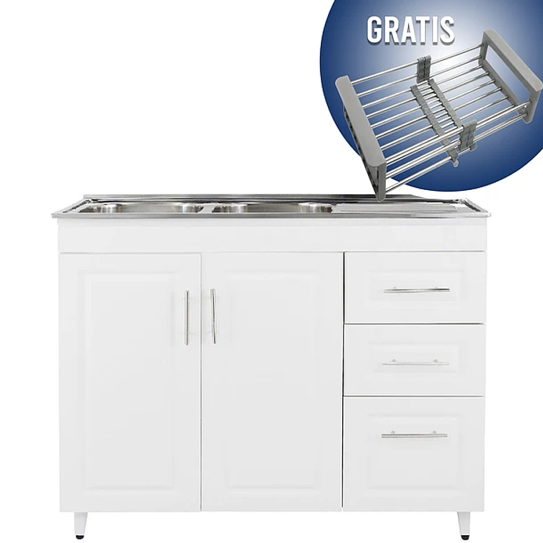 Kit Mueble + Lavaplatos Blanco Derecho  / 120x90x50cm 1