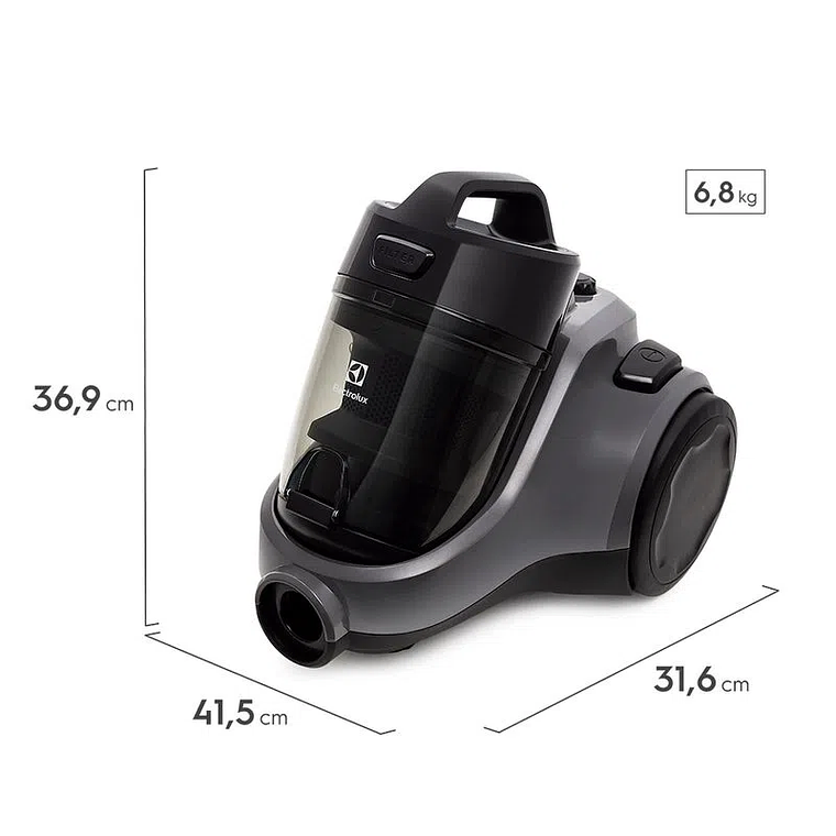 ASPIRADORA SIN BOLSA ELECTROLUX CILCÓNICA 1600W CON FILTRO HEPA 1,8L MYSTIQUE GRIS 2
