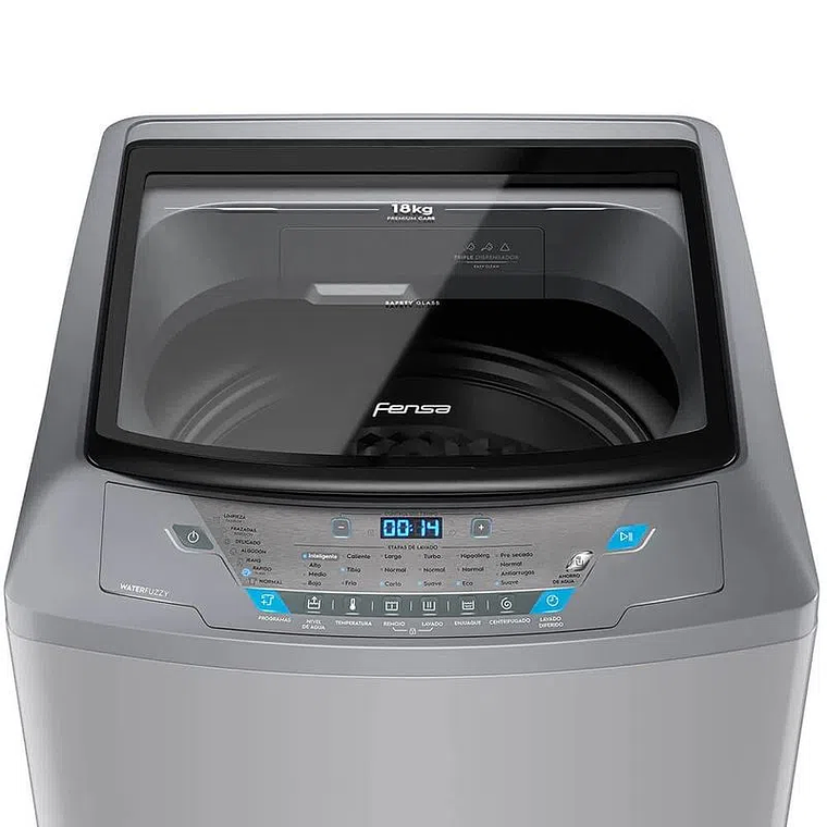 LAVADORA AUTOMÁTICA FENSA 18KG CARGA SUPERIOR CONTROL TIEMPO PREMIUM CARE 18SZ GRIS 4