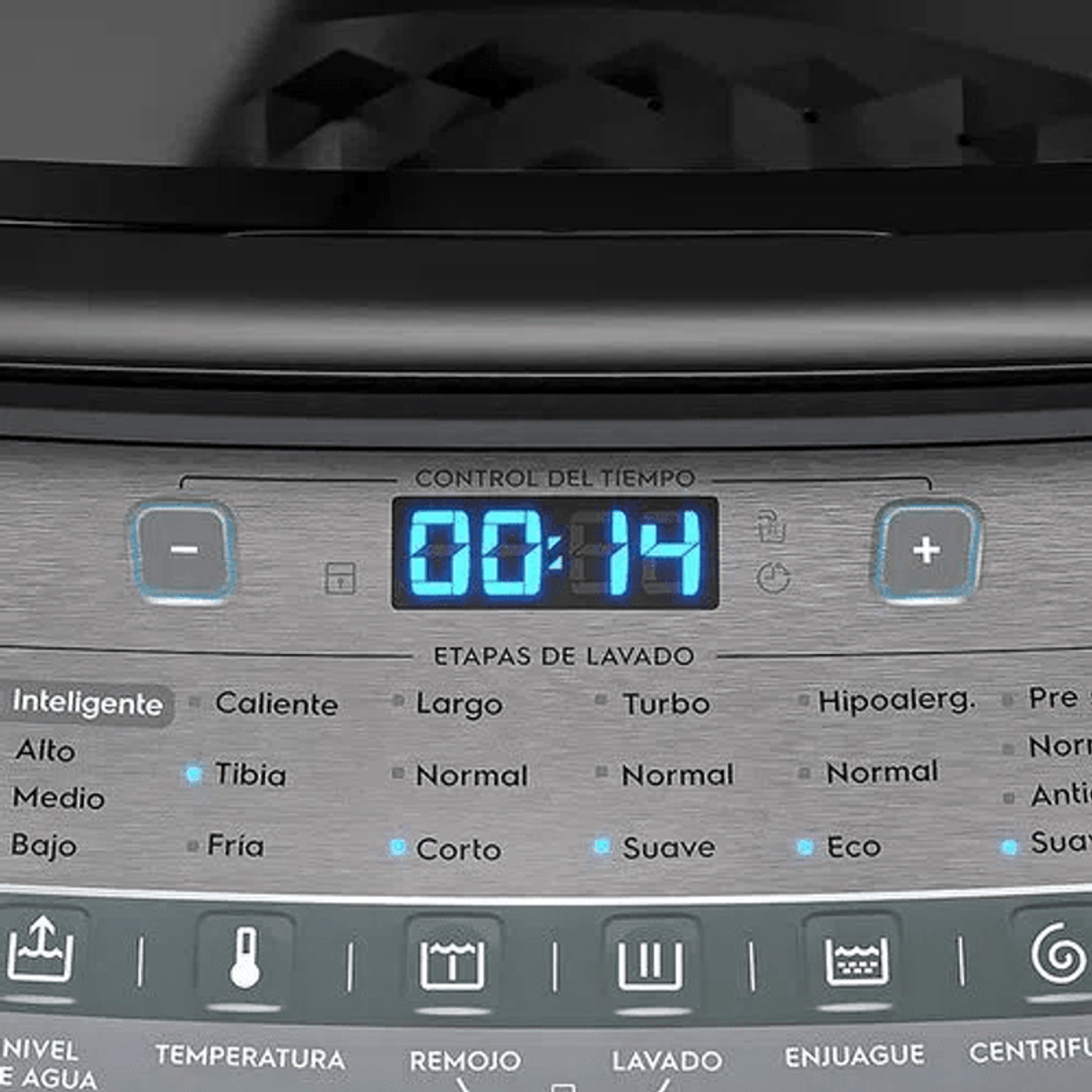 LAVADORA AUTOMÁTICA FENSA 18KG CARGA SUPERIOR CONTROL TIEMPO PREMIUM CARE 18SZ GRIS