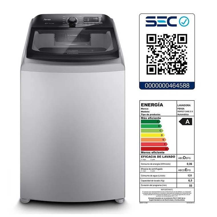Lavadora Fensa Automática Carga Superior 21Kg Perfect Care LS21Y 7