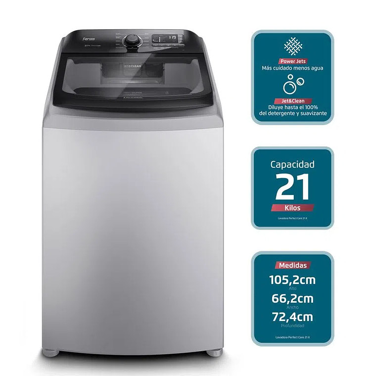 Lavadora Fensa Automática Carga Superior 21Kg Perfect Care LS21Y 2