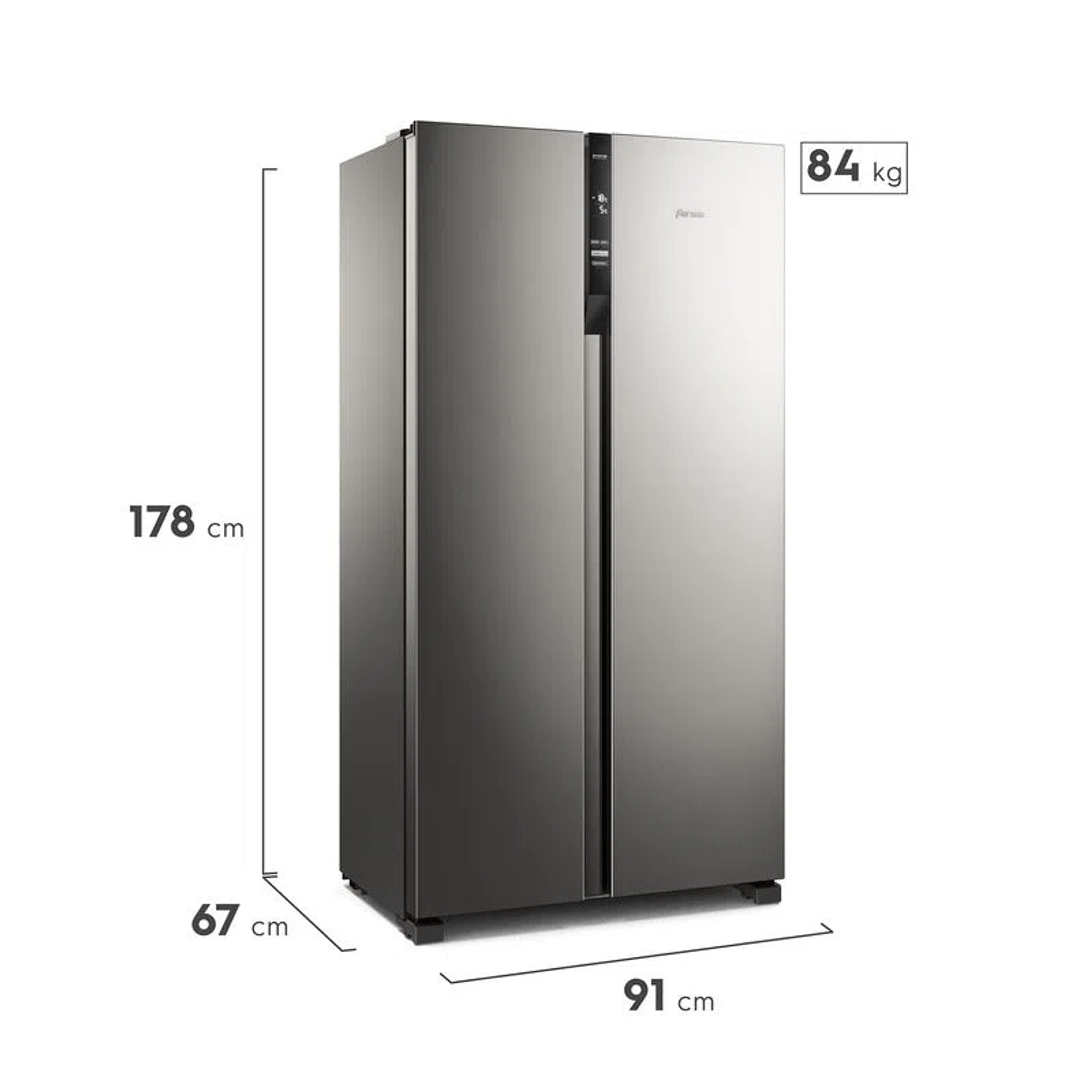 REFRIGERADOR FENSA 525L NO FROST SIDE BY SIDE INVERTER CON AUTOSENSE SFX530 INOX