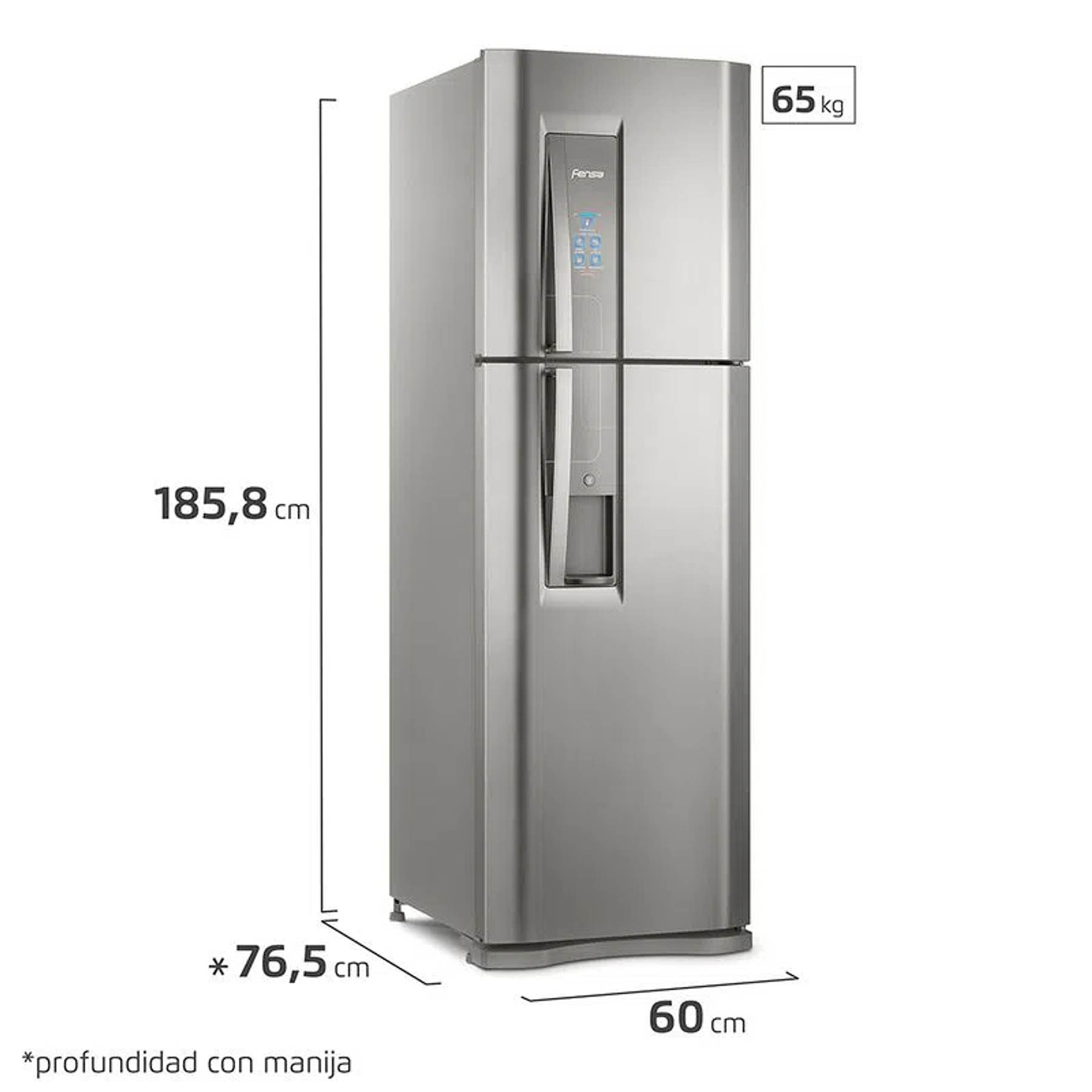 Refrigerador Fensa DW44S 400L No Frost Top Freezer Superfresh Multiflow Fast Adapt Turbo Freezer