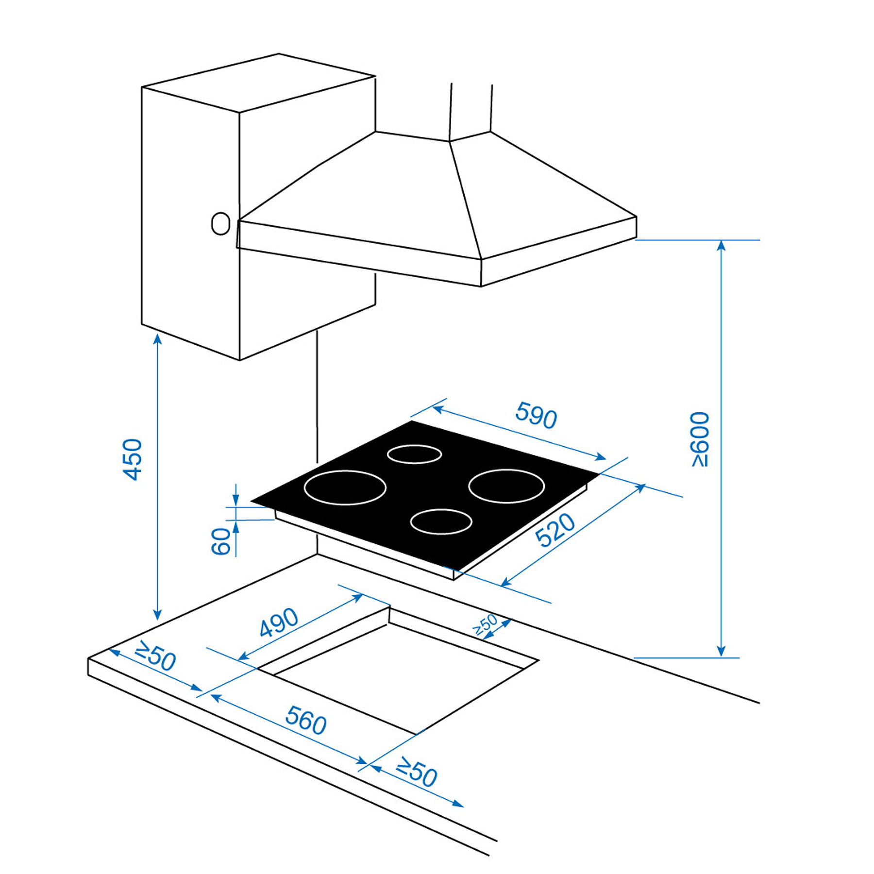 Encimera Inducción Gröner Black Flex 4Q