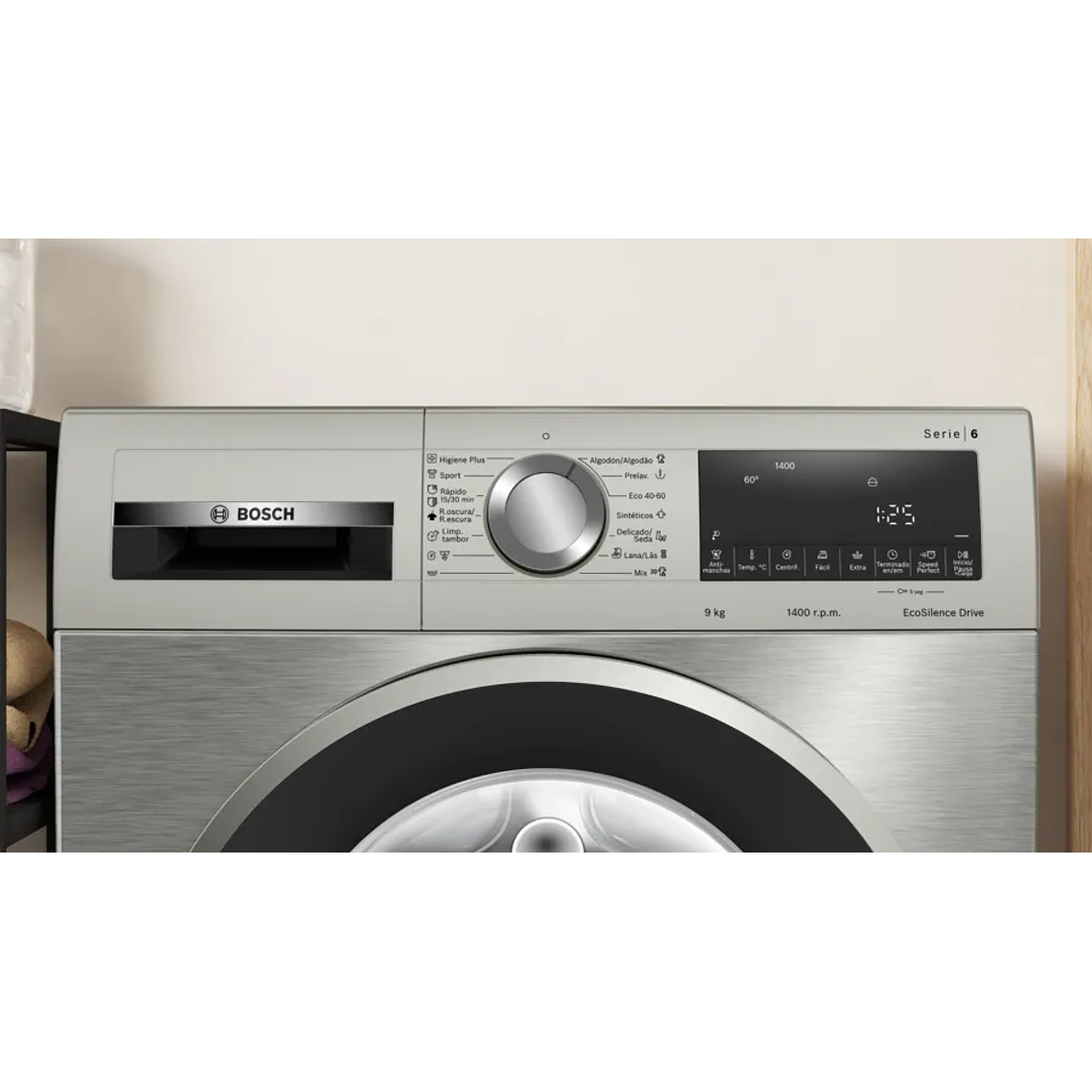 Serie 6 Lavadora de carga frontal 9 kg 1400 r.p.m., Acero inoxidable 4