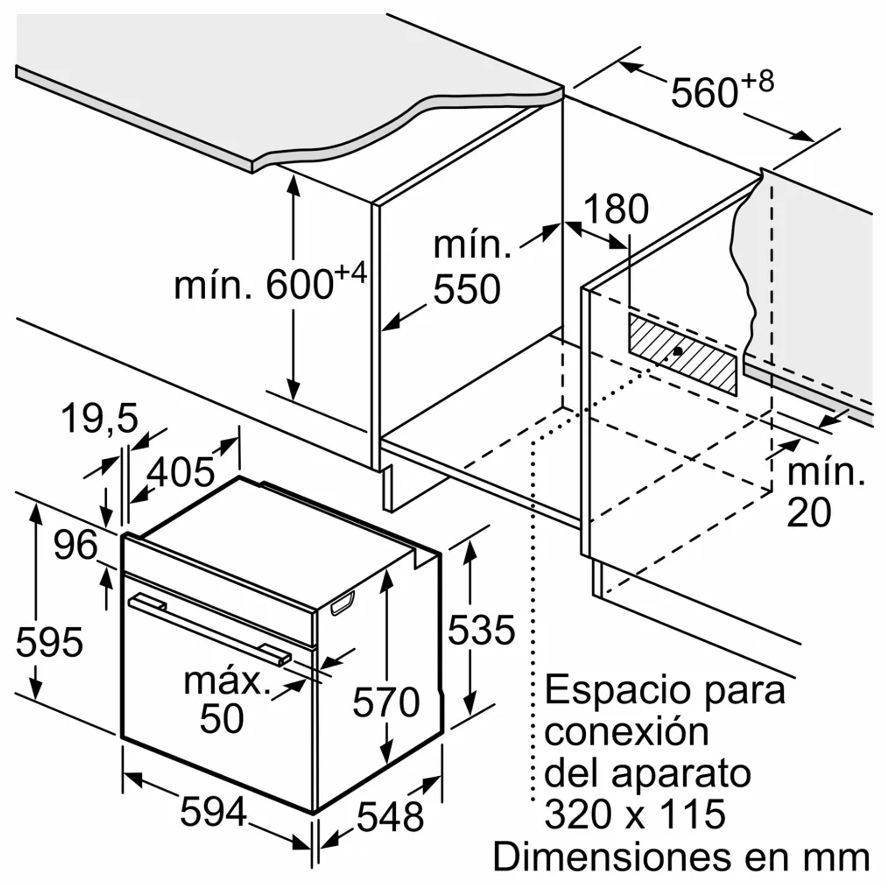 Serie 6 Horno 60 x 60 cm Acero inoxidable función SPRINT