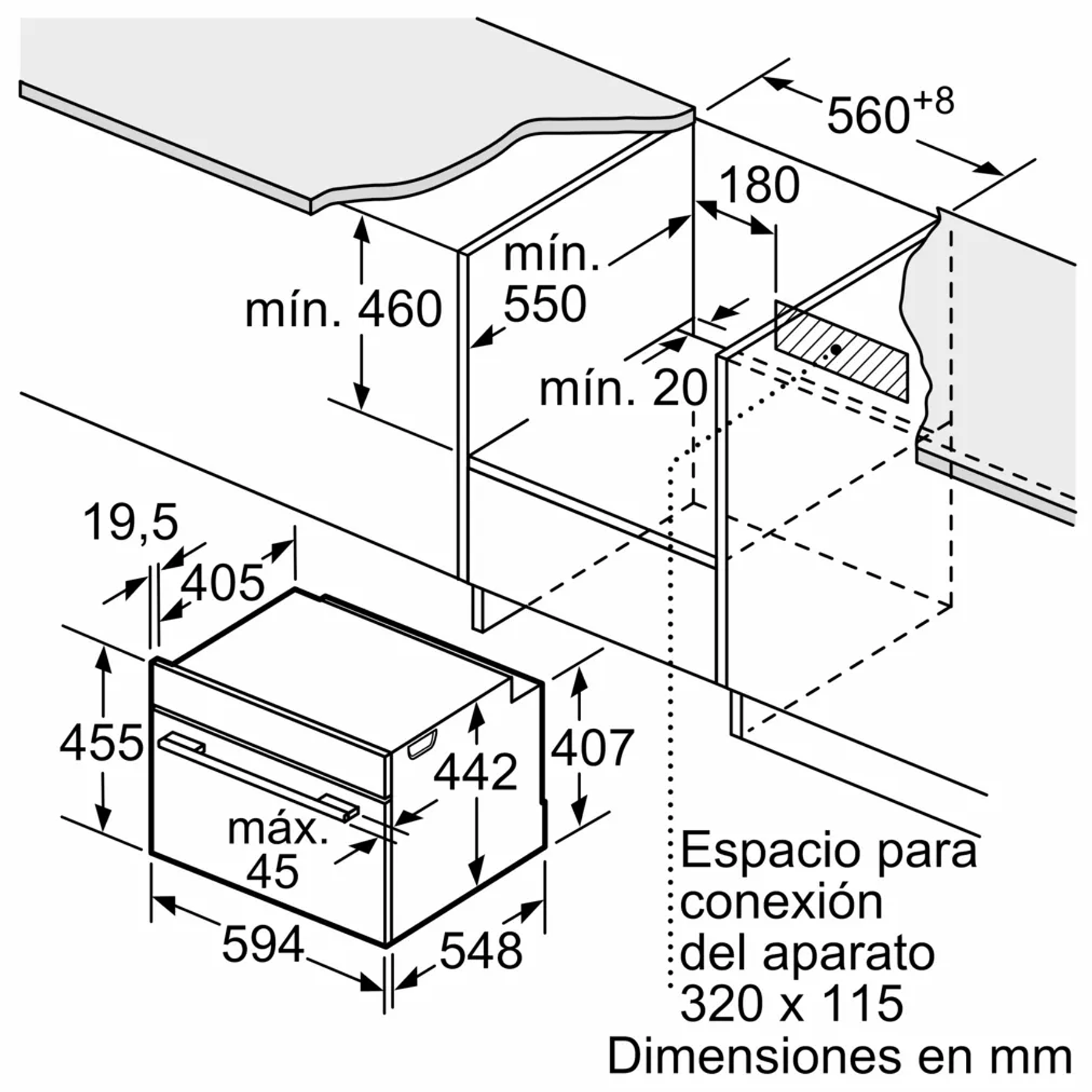 Serie 8 Horno compacto 60 x 45 cm Negro funcion Air Fryer