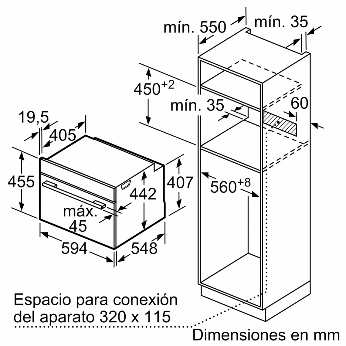 Serie 8 Horno compacto con vapor 60 x 45 cm Negro 10
