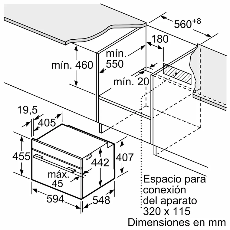 Serie 8 Horno compacto con microondas 60 x 45 cm Blanco 10