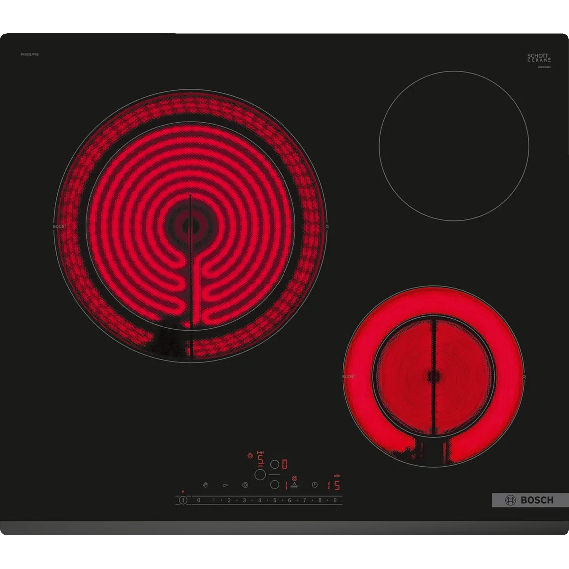 Serie 6 Placa vitrocerámica 60 cm Negro, sin perfiles 1