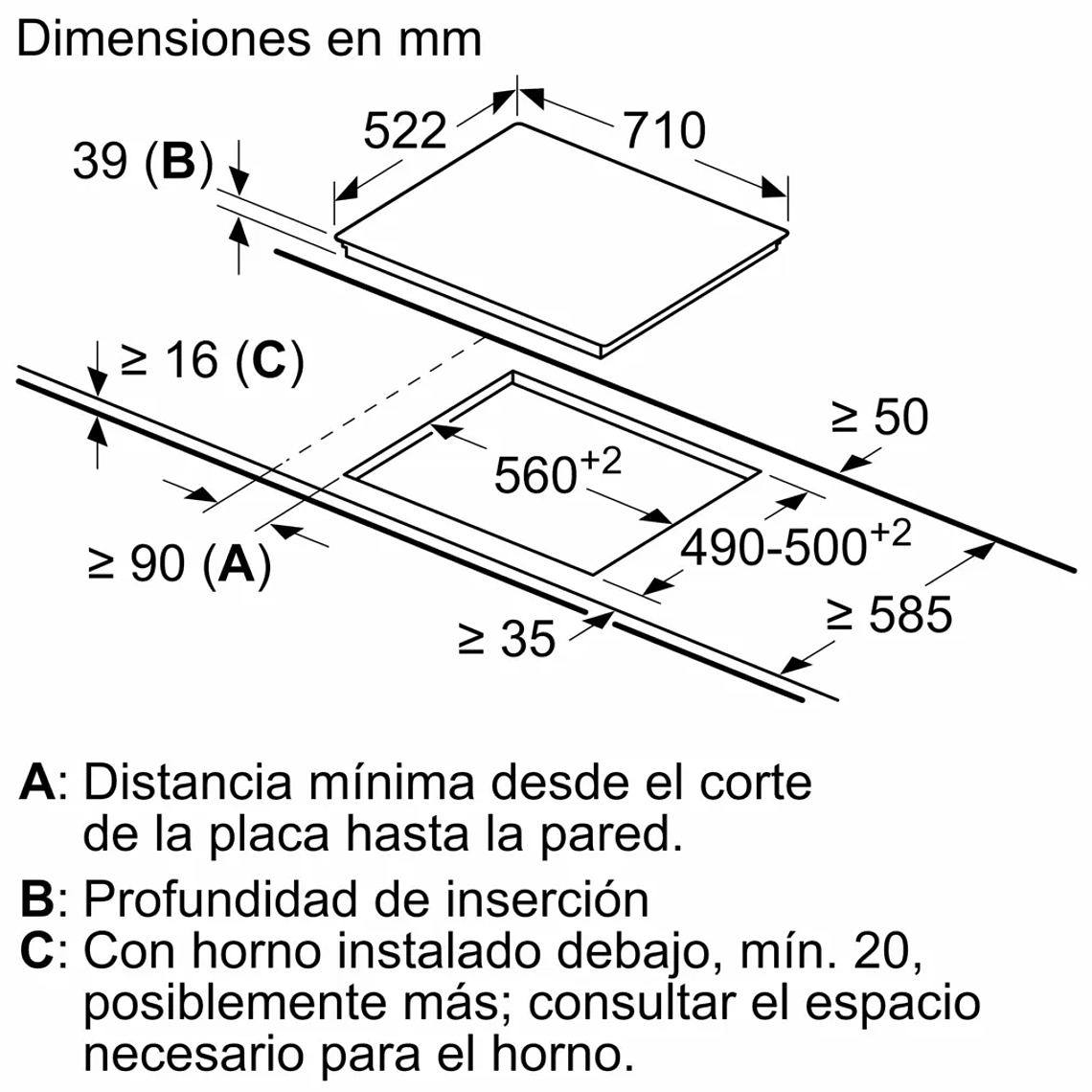 Serie 6 Placa vitrocerámica 70 cm Negro, sin perfiles 6